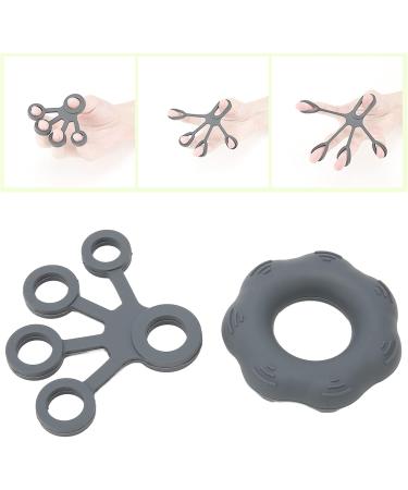 Finger Exerciser Lightweight Washable Hand Grip Strengthener Reduce Stiffness Soft Silicone for Weak Hands for Elderly (Dark Grey) - Buy Online on GoSupps.com
