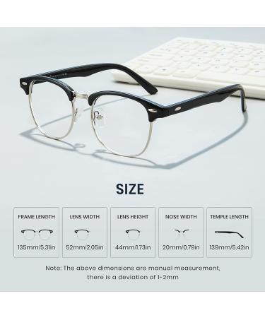 Cyxus Blue Light Filter Glasses for Men & Women - Browline Black Gaming & Computer Glasses Semi-Rimless Protective Eyewear - Buy Online on GoSupps.com