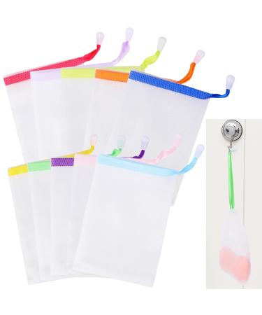 10 pieces of soap bag nylon soap bags facial cleaning nets Seifennetz soap mesh bag foam nets peeling network pocket for bathing facial cleaning - Buy Online on GoSupps.com