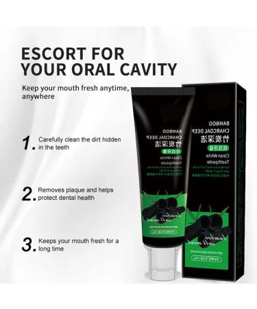 Qosnoun Yanjiayi Bamboo Charcoal Toothpaste - Deep Clean & Fresh Breath | Remove Stains | 2pcs International Shipping - Buy Online on GoSupps.com