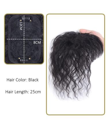 10 Human Hair Topper - 8x12cm Rose Base Curly Clip-in Hairpiece for Women - Black Hairpieces to Cover Thin Hair - Buy Online on GoSupps.com