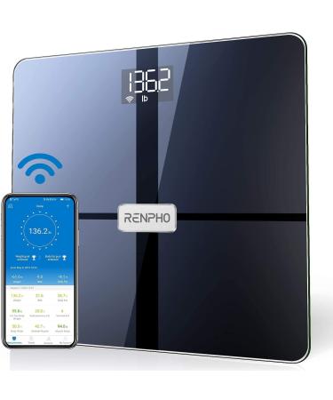 RENPHO Premium Wi-Fi Bluetooth Scale Smart Digital Bathroom Weight BMI Body Fat Scale Tracks 13 Metrics, Wireless Body Composition Analysis & Health Monitor with ITO Coating Technology, Dark Blue