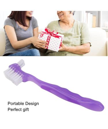 ZJchao False Teeth Cleaning Brush & Portable Denture Container - Elderly Gift for Home & Travel - Purple - Buy Online on GoSupps.com