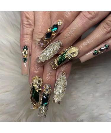 KACHIMOO 10 PCS Virgin Mary & San Judas Nail Charms Set - 3D Nail Diamonds & Gold Rhinestones for Acrylic Nails Art - Buy Online on GoSupps.com