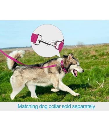 Taglory Heavy-Duty Dog Leash for Medium & Large Dogs | Reflective Padded Handle | Supports 10-75 kg | 1.8m x 2.5cm | Pink - Ideal for Comfortable Walks - Buy Online on GoSupps.com