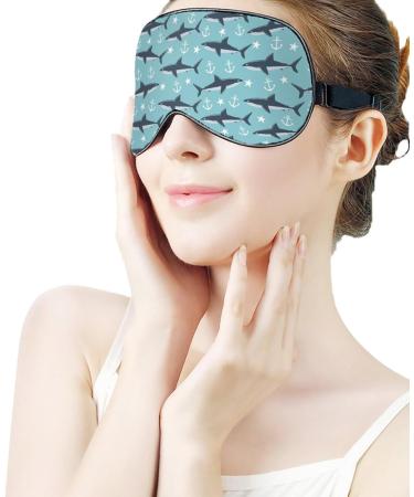 Shark Nautical Anchor Sleep Mask - Adjustable Strap Eye Cover for Yoga, Travel, and Naps - Buy Online on GoSupps.com
