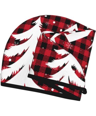 Shop Christmas Buffalo Plaid Hair Towel Wrap - Super Absorbent Microfiber for Long Curly & Thick Hair - Quick Dry Coral Velvet - Buy Online on GoSupps.com