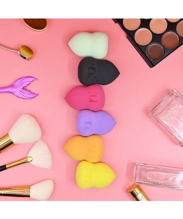 Dolovemk Makeup Sponge Set - 6 Latex-Free Pear Shape Mixers for Liquid Makeup | Handmade Foundation Blending Sponges in 6 Colors - Buy Online on GoSupps.com