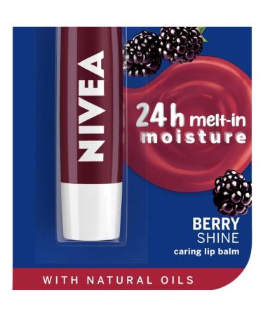 Nivea Lip Care Fruity Shine Blackberry 4.8g - Moisturizing Lip Balm - Buy Online on GoSupps.com