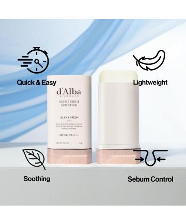 d'Alba Air Fit Fresh Stick SPF50+PA++++ Vegan Non-sticky Silky Powder Finish On-the-go Sun Protection Korean Skincare 19 g / 0.67 oz. - Buy Online on GoSupps.com