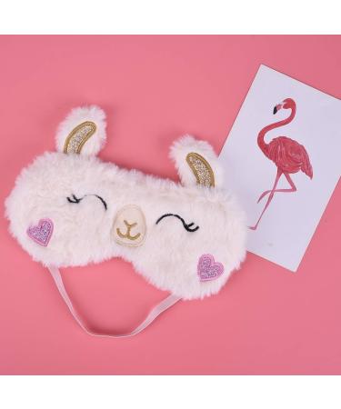 ULIFEMALL Cute Alpaca Sleeping Mask Soft Fluffy Plush Blindfold Funny Novelty Animal Sleep Mask Eye Cover Eyeshade for Kids Girls Boys Women Men Night Nap Travel Meditation - Buy Online on GoSupps.com