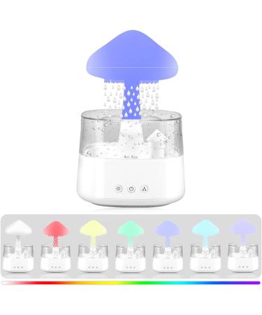Cloud Rain Humidifier with Colorful Light & Aroma Diffuser - 7 Color Changing Lights - Multifunctional for Home, Desk, Bedside - White - Buy Online on GoSupps.com
