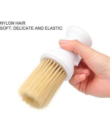 Soft Hair Neck Duster Brush with Talcum Powder Press Salon & Travel Styling Tool for Fine & Soft Hair (White) - Buy Online on GoSupps.com