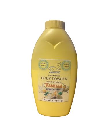 Eleganceinlife Pure Cornstarch Absorbent Body Powder - 100% Talc-Free with Vanilla Scent 8 oz