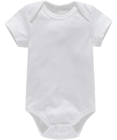 Bestele Baby Bodysuits - 3 Pack Plain White Short Sleeve Onesies for Newborn Boys and Girls, 12-18 Months - Buy Online on GoSupps.com