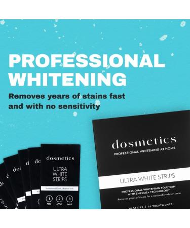 Ultra Teeth Whitening Strips with Papain - 28 Piece Sensitive Formula for Reduced Sensitivity | Non-Slip Whitening Strips for Coffee & Wine Stains | 14 Applications - Buy Online on GoSupps.com