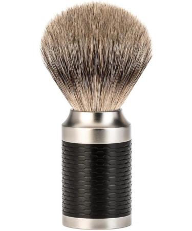 M HLE Rocca Shaving Set - Silvertip Badger Brush Safety Razor & Black Stainless Steel Holder | Premium Men's Grooming Essentials - Buy Online on GoSupps.com