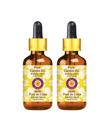 DEve Herbes Pure Canola Oil (Brassica Napus) with glass dripper natural therapeutic quality cold -pressed (Pack of Two) 100ml x 2 (6.76 oz) 100 ml (2 -pack)