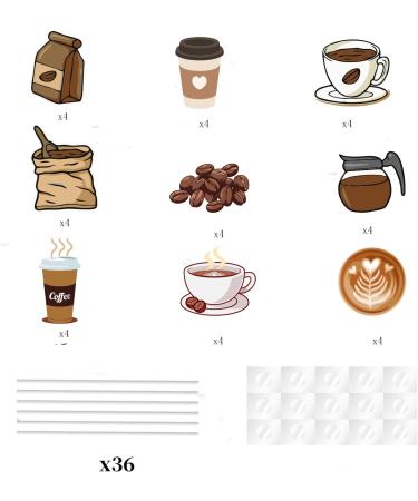 36pcs Coffee Happy Birthday Cupcake Toppers Drink Food Kitchen Theme Cupcake Dessert Muffin Food Cake Picks Baby Shower Boys Girls Happy Birthday Party Supplies - Buy Online on GoSupps.com