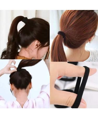 60 Pack Seamless Hair Ties & Black Elastic Bands by WerkaSi - Ponytail Holders for Women/Girls - Buy Online on GoSupps.com