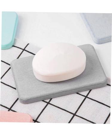 Amosfun 2pcs Diatomite Soap Pad Silicone Soap Holder Soap Dishes for Bathroom Soap Silicone Pad Soap Holder for Shower Rectangle Grey 13*8cm - Buy Online on GoSupps.com