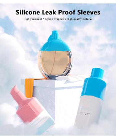 Ensfomte 8 Pack Elastic Leak Proof Sleeves - Blue Silicone Travel Container Accessories for Women - Buy Online on GoSupps.com