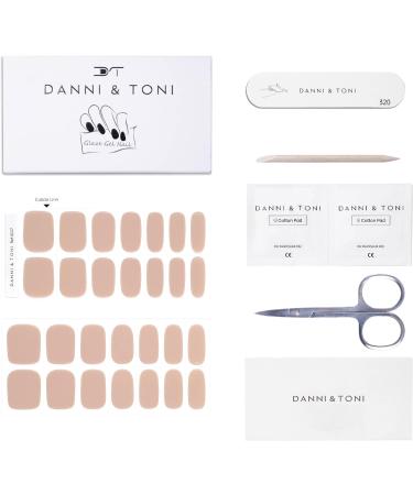 DANNI & TONI 28 Semi-Cured Gel Nail Polish Strips - Warm Nude | Salon-Quality Manicure Stickers Set - Buy Online on GoSupps.com