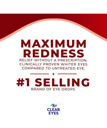 Clear Eyes Maximum Redness Relief Eye Drops - 0.5 Fl oz (Pack of 2) | Fast International Shipping - Buy Online on GoSupps.com