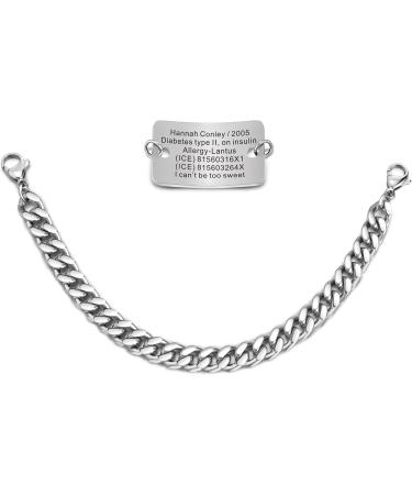 Custom Medical Alert Bracelets for Men - Free Engraving Personalize Your Emergency ID Jewelry | 7.5" Red Medical ID Awareness Bracelets - Buy Online on GoSupps.com