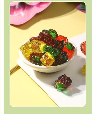 4D Fruit Gummy Candy Gummies Pineapple Soft Candy Fruit Juice Fudge Strawberry Grape Fruity Sweets Healthy Nutritious Dessert Wedding Candies New Year Candy Casual Snacks Gift (Pineapple 6bag) Pineapple 6bag - Buy Online on GoSupps.com