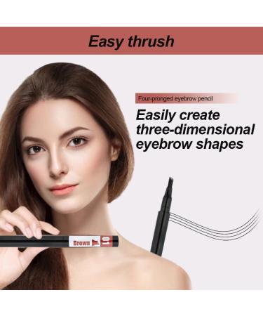 New Magic Eyebrow Pencil for Women 3D Waterproof Microblading Eyebrow Pencil Contouring Pen 4 Tipped Precise Brow Pen Fine Stroke Microblading Eyebrow Pencil Natural Makeup (Brown) - Buy Online on GoSupps.com