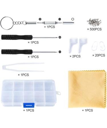 Eyeglass Repair Kits Glasses Repair Tool with Glasses Screws Silicone Nose Pad Tool Eye Glasses Repairing Set - Buy Online on GoSupps.com