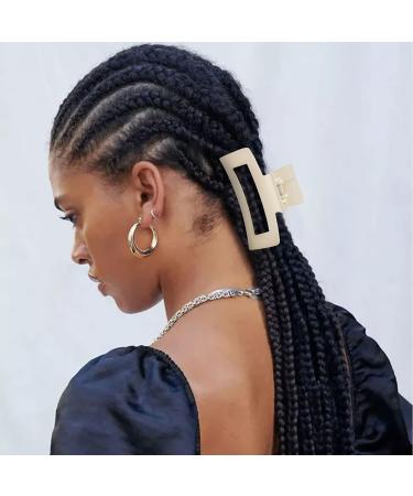 6 Pack Square Claw Clips for Women - Medium Non-Slip Hair Clips - Matte Hair claws - Strong Styling Accessories - Jumbo Clip for Thin Hair - Light Color - Buy Online on GoSupps.com
