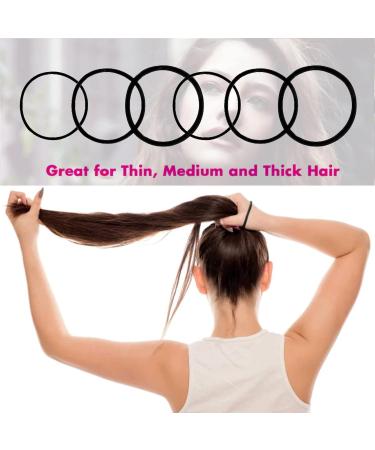 Buy Black Hair Ties - Elastic Headbands in 3 Sizes for Thick Curly Hair | Perfect Ponytail Holders & Hair Accessories for Women and Girls - Buy Online on GoSupps.com