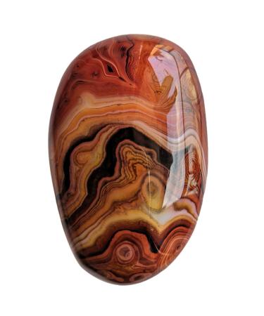 Gemgogo Natural Banded Agate Irregular Polished Crystals and Healing Stones, Shape Palm Crystal Healing Gemstone Red-banded Agate