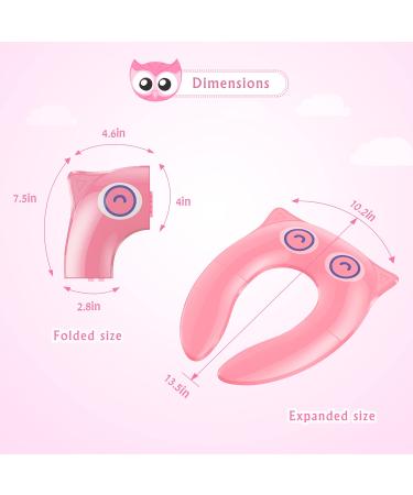 Foldable Portable Potty Seat for Toddler Travel - Non-Slip Toilet Training Cover for Girls - Includes Drawstring Bag - Pink Owl Design - Buy Online on GoSupps.com