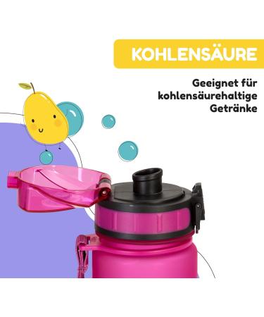 Schmatzfatz 400ml Children s Drinking Bottle - Leak-Proof BPA-Free Flavor-Neutral with Fruit Insert - Perfect for School & Kindergarten - Purple Sun Design - Buy Online on GoSupps.com