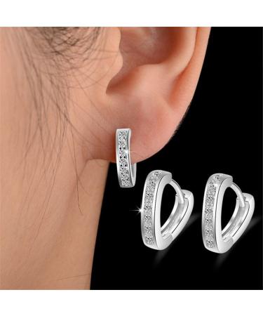 Shop Browol Elegant V-Shaped Heart Rhinestone Earrings | Hypoallergenic 925 Sterling Silver Jewelry - Buy Online on GoSupps.com