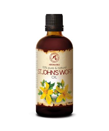 St Johns Wort Infused Oil 3.4 Fl Oz - 100ml - Hypericum Perforatum - 100% Pure & Natural - St. John's Wort Oil for Intensive Care Face - Body - Skin - Hair - Massage - Great w/Essential Oil
