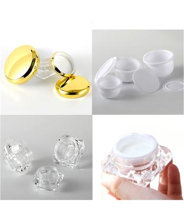 Zeoabsy 4-Pack 5ml Transparent Acrylic Diamond-Shaped Jars with Gold Screw Caps Perfect for Creams Lotions Nail Art & Lip Balm - Buy Online on GoSupps.com