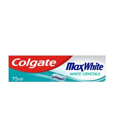 COLGATE - Max White Crystal Toothpaste - For Whiter Teeth and Long-Lasting Fresh Breath - Removes Plaque and Surface Stains - 75 ml