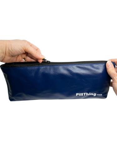 Pill Pod Organizer with Zippered Travel Case - 31-Day Monthly Medication Vitamins & Supplements Organizer (Blue) | Perfect for Travel - Buy Online on GoSupps.com