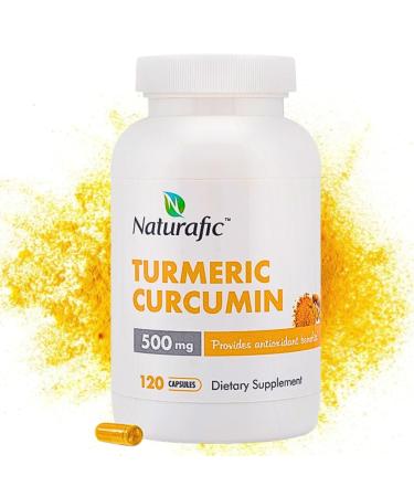 Turmeric Curcumin with Piperine Capsules - 500mg per Capsule,120 Count - Supplement with Black Pepper for Enhanced Absorption Non-GMO, Gluten-Free