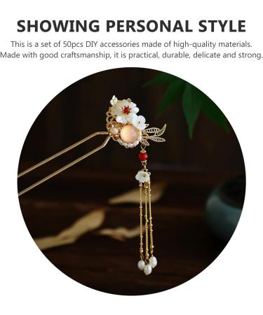 HOOTNEE 50pcs hairpin accessories rhinestone hair clips DIY flower Headdress Accessory the flowers Golden 1X1cm - Buy Online on GoSupps.com