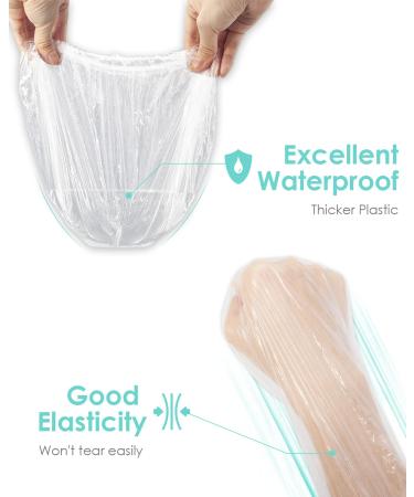 Auban 50 PCS Disposable Shower Cap - Clear Waterproof Plastic Hair Bath Caps for Women, Kids, Spa, Hotel, Home Use - 1 Pack - Buy Online on GoSupps.com