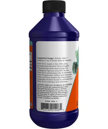 Now Foods Silver Sol 8 fl oz - Immune Support & Antimicrobial Liquid - Buy Online on GoSupps.com
