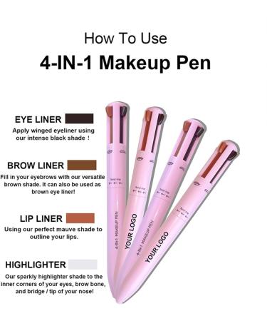 4 In 1 Makeup Pen Touch Up Make Up Pen 4 Colors Multi-Function Makeup Beauty Pen Travel Makeup Tool Portable Eyebrow Eyeliner Lip Liner Highlight Eye Makeup Pen - Buy Online on GoSupps.com