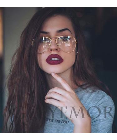 GLEYEMOR Blue Light Aviator Glasses - Metal Frame Anti Blue Light Lens - 01gold Aviator 58mm - Unisex Computer Glasses - Buy Online on GoSupps.com