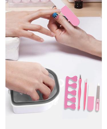 Yokilly Nail Soak Off Bowl 2PCS Acetone Acrylic Remover Kit - Nail Polish Remover Bowl with 5 PCS Nail Art Tools - Buy Online on GoSupps.com