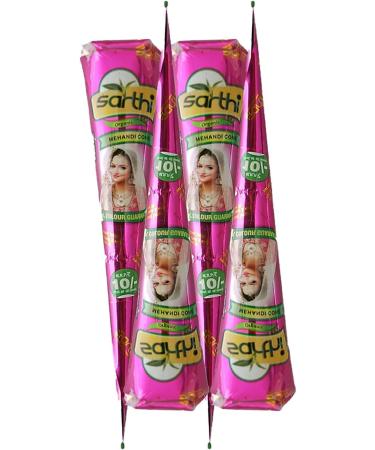Kajal Sarthi 100 Natural Henna 3x Paste in Cones RedBrown 125 g No Mix No PPD Skin Friendly & Safe Perfect for Body Art & Traditional Designs 3er Pack - Buy Online on GoSupps.com